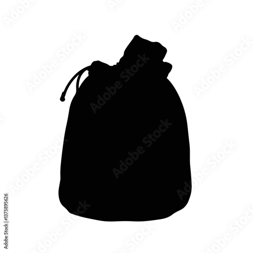 Silhouette of a chalk bag for rock climbing, sports symbol