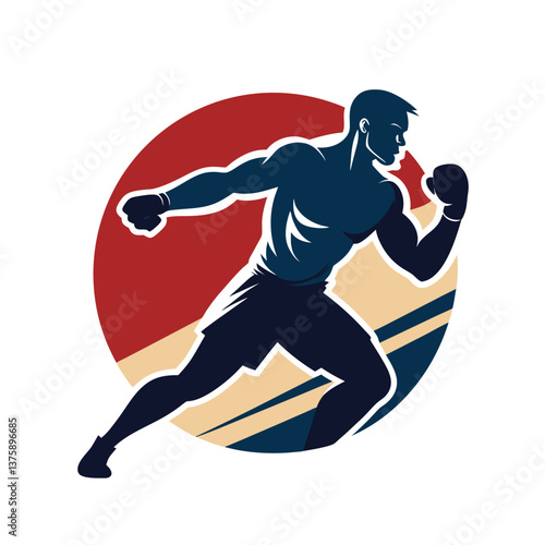 silhouette of a man with boxing gloves