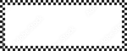 Checker border frame pattern vector illustration isolated on transparent background.