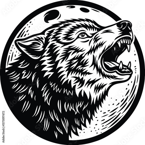Wild vector sketch of big cat, bear, and lion mammal heads