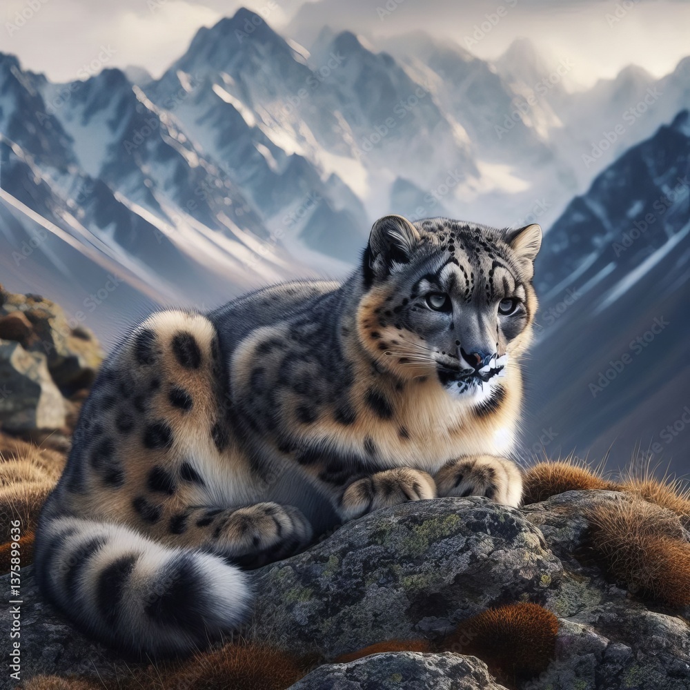 Obraz premium Panthera uncia A cat adapted for