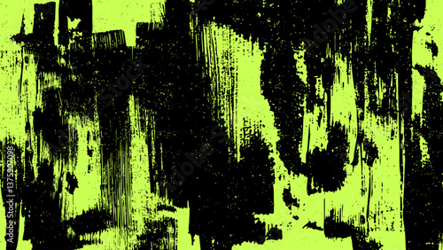 Green grunge background with black brush strokes painted vertically.