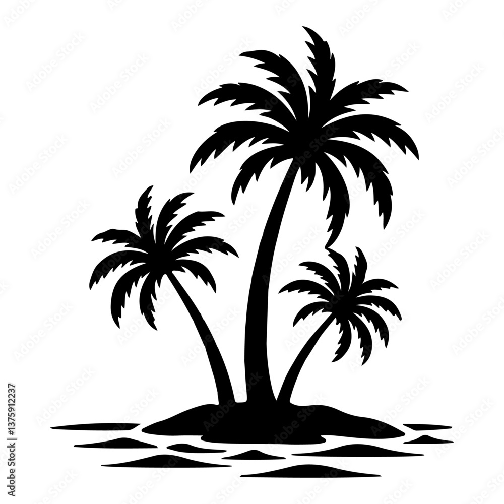 Fototapeta premium Coconut Tree Silhouette vector