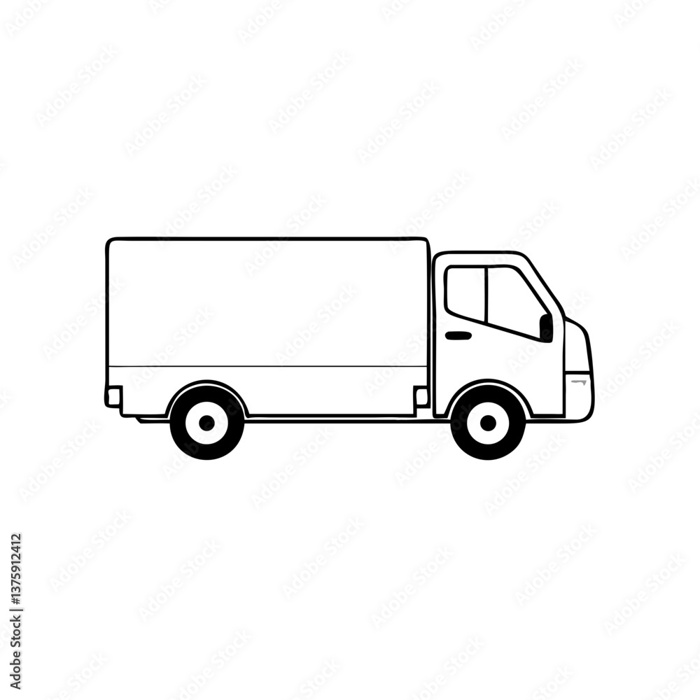 Delivery truck side view outline icon Delivery truck side view outline icon