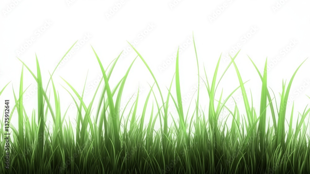 Lush Green Grass Blades Isolated on White Background Perfect for Nature Designs Spring Summer Theme Lush Green Grass Blades Isolated on White Background Perfect for Nature Designs Spring Summer Theme