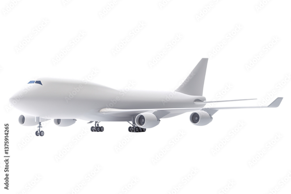 Obraz premium Revolutionary Airplane Design Extended Wings and Jet Engines on Transparent Background