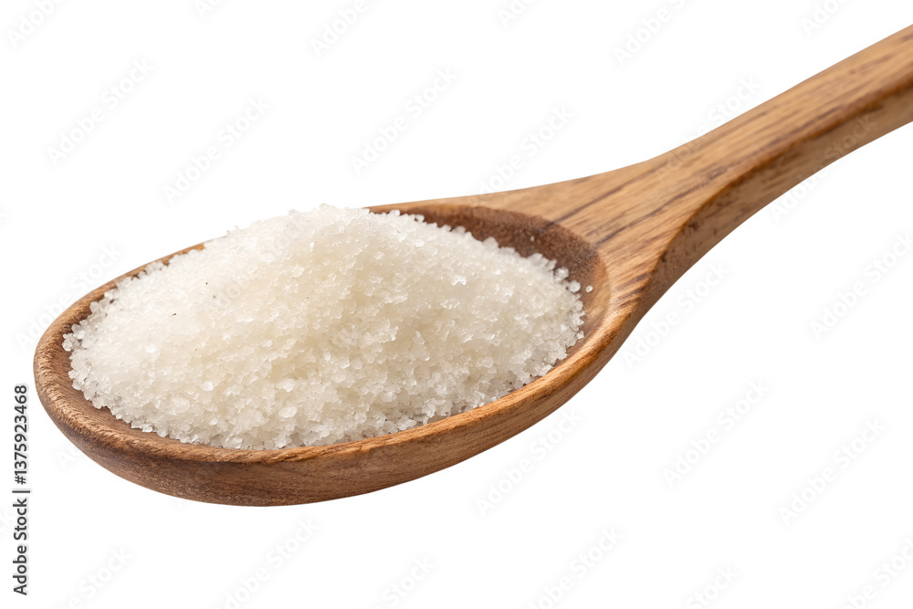 Sugar in a wooden spoon isolated on transparent background Sugar in a wooden spoon isolated on transparent background