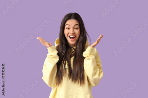 Surprised young woman on li...