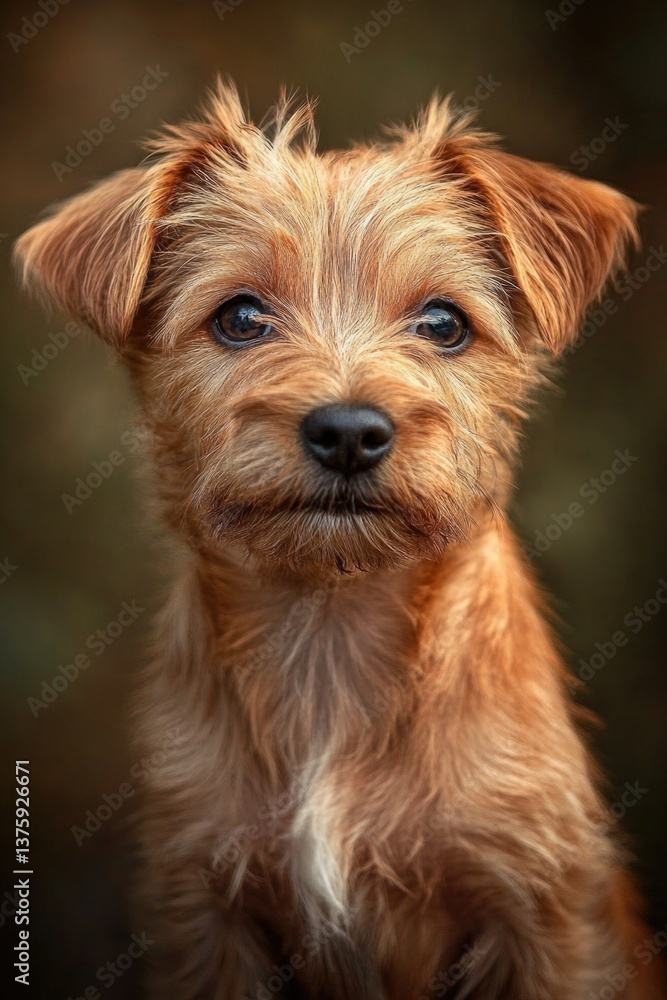 A scruffy terrier pup is eagerly wagging its tail, full of playful energy. A scruffy terrier pup is eagerly wagging its tail, full of playful energy.