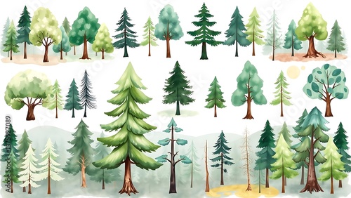 Whimsical Watercolor Forest Collection