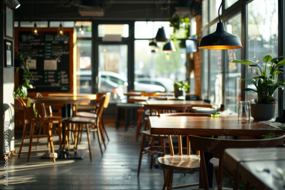 Fototapeta premium Interior of a empty modern cafe