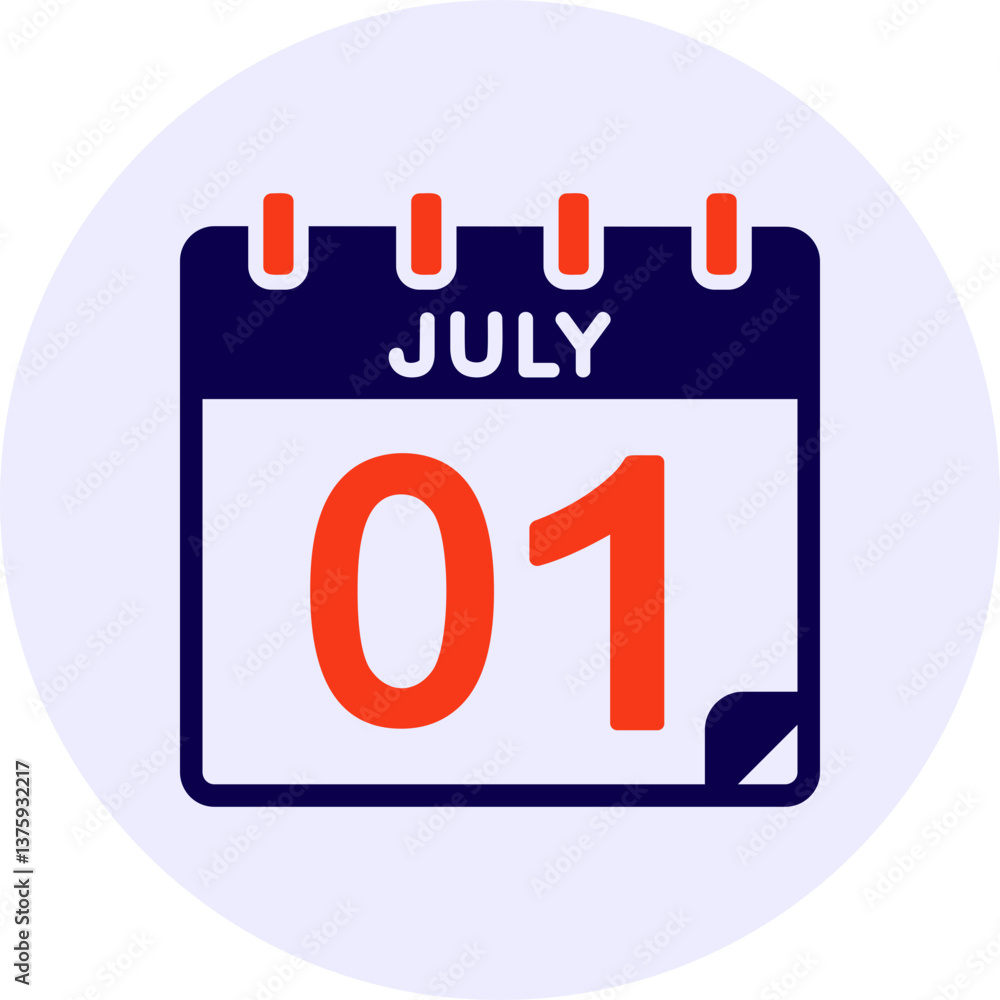 1 July Vector Icon Design 1 July Vector Icon Design