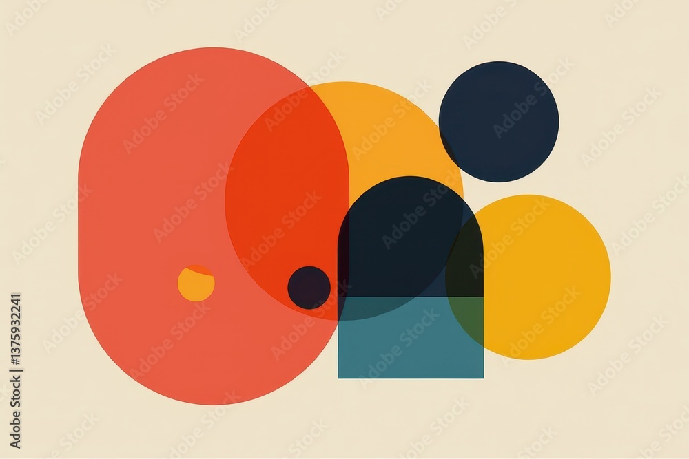 Abstract geometric composition with overlapping circles