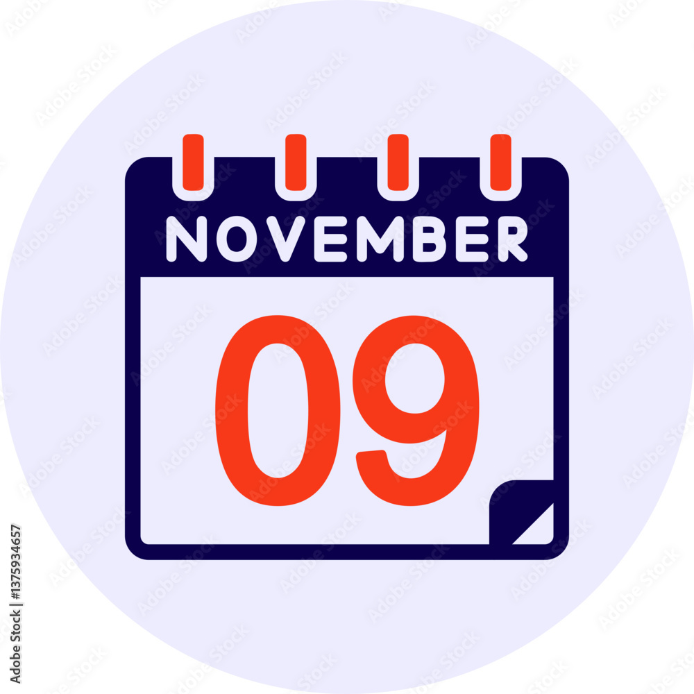 9 November Vector Icon Design 9 November Vector Icon Design