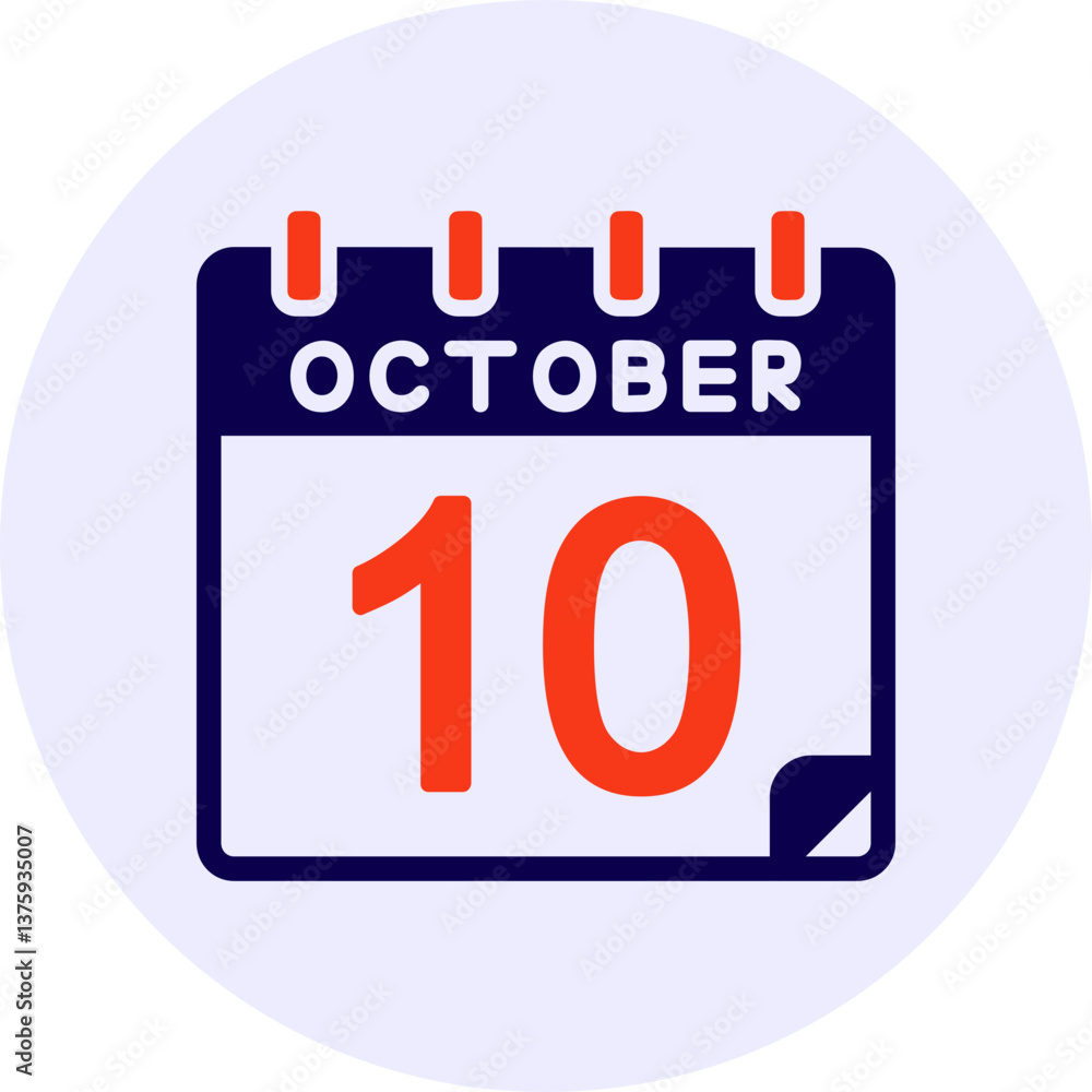 10 October Vector Icon Design 10 October Vector Icon Design