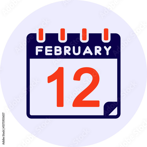 12 February Vector Icon Design