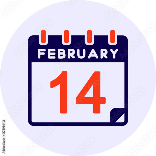 14 February Vector Icon Design