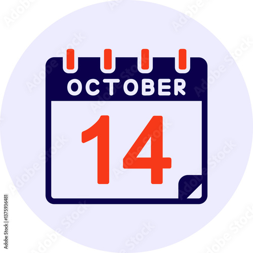 14 October Vector Icon Design