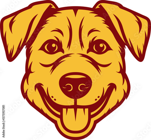 happy dog face sticker