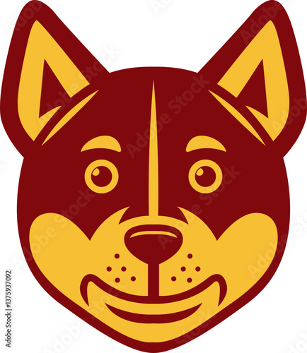 happy dog face sticker