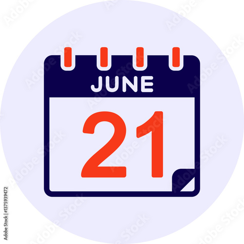 21 June Vector Icon Design