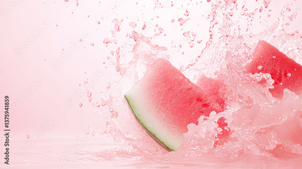 Fototapeta premium watermelon slice on white background