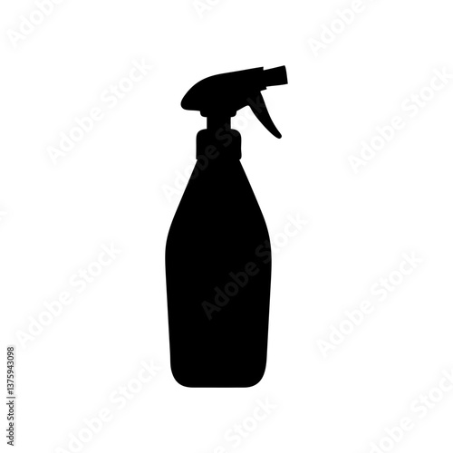 Spray Bottle Icon Vector Illustration. Cleaning Liquid Container Silhouette