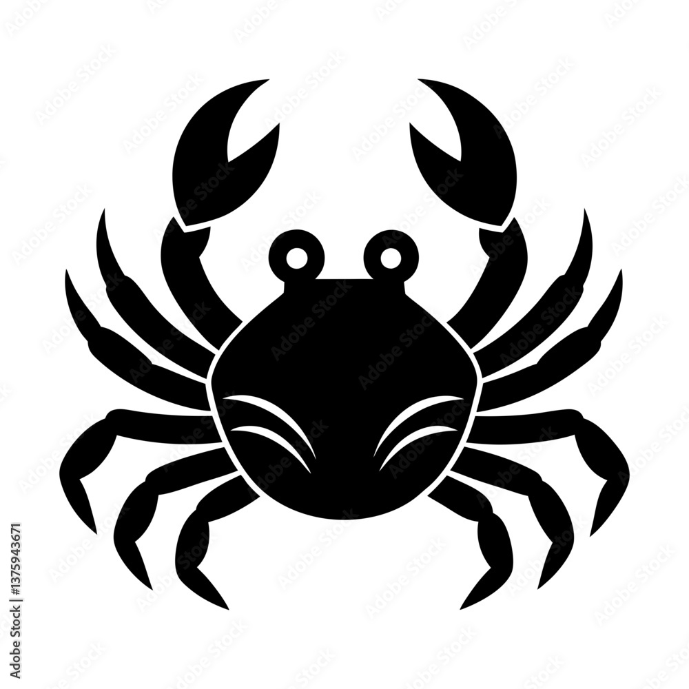 Crab silhouette vector illustration Crab silhouette vector illustration