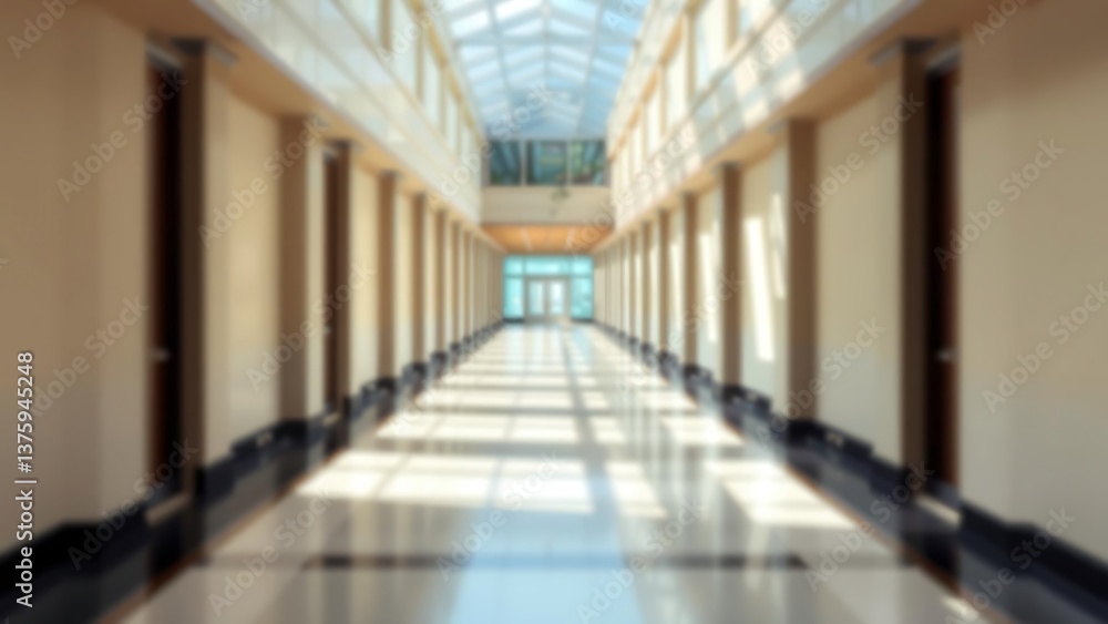 Empty building hallway, perspective view Empty building hallway, perspective view