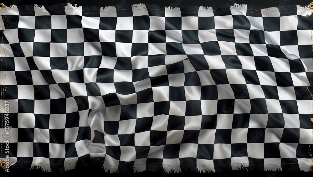 Obraz premium Checkered flag background symbolizing racing victory and speed