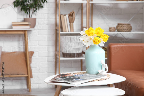 Vase of beautiful flowers w...