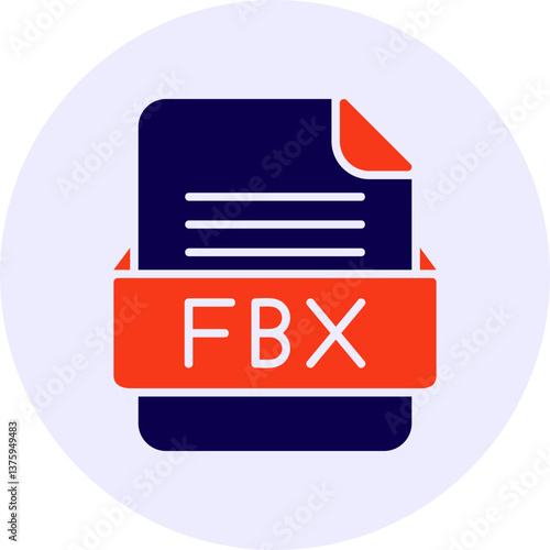 FBX File Format Vector Icon Design