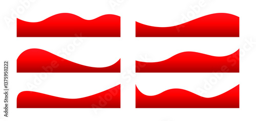 red wave shape, curve footer border, curve lines element graphic, curved shape for banner