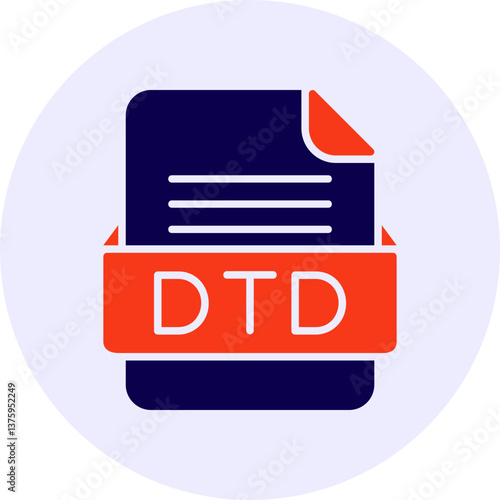 DTD File Format Vector Icon Design