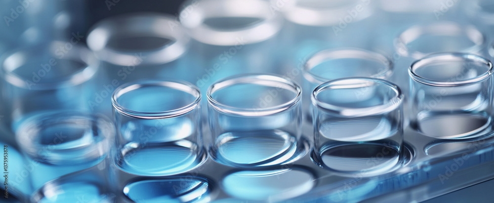 Scientific laboratory with blue liquid-filled test tubes and blurred microscope in the background. Perfect medical, pharmaceutical, research, and science-themed concept image.
Scientific laboratory with blue liquid-filled test tubes and blurred microscope in the background. Perfect medical, pharmaceutical, research, and science-themed concept image.