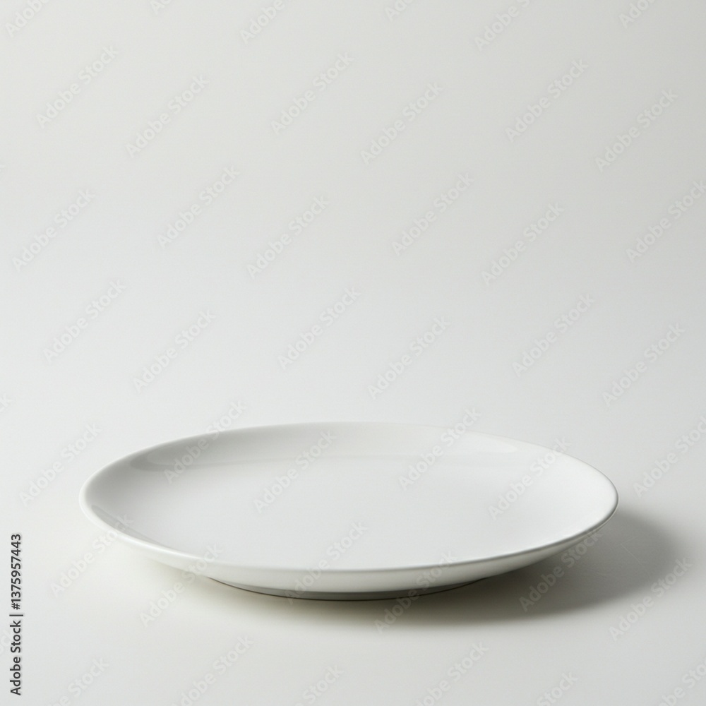 Empty White Plate on a Blank Background for Food Photography Empty White Plate on a Blank Background for Food Photography