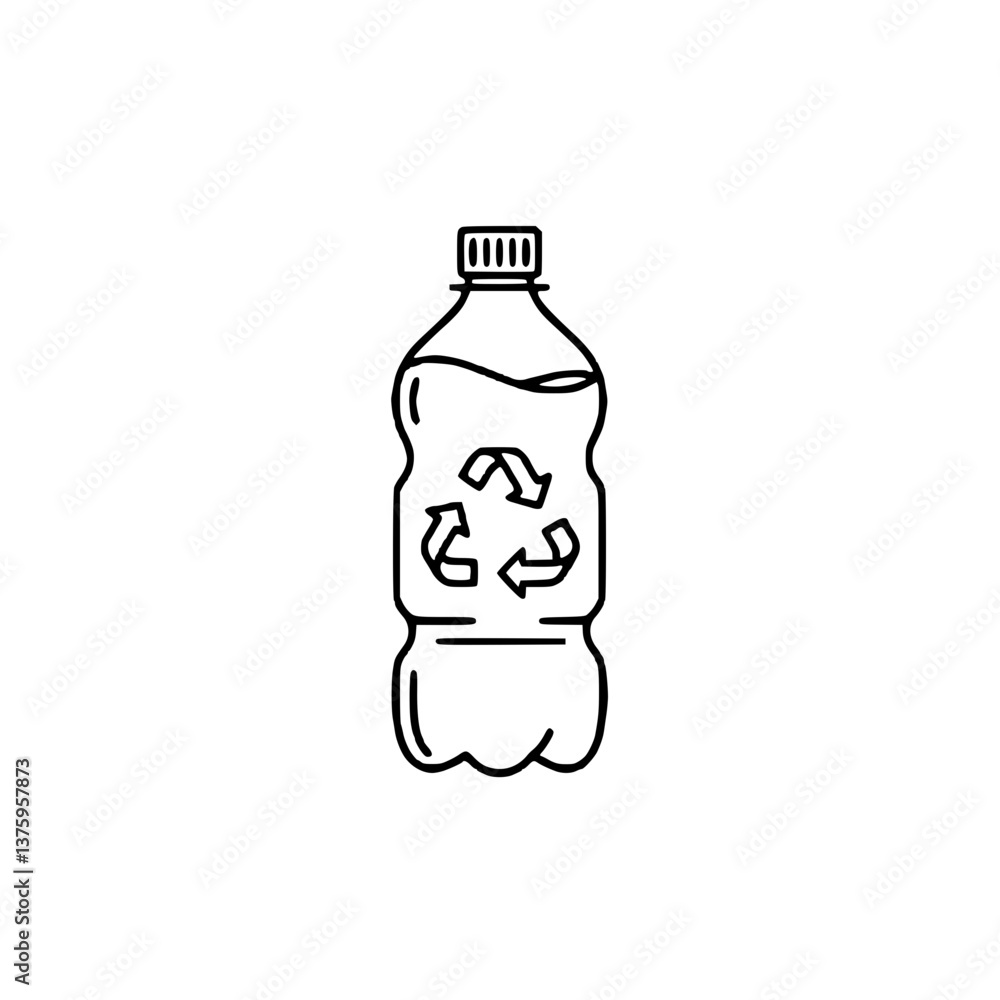 The icon of a recyclable plastic bottle, symbolizing sustainability and environmental friendliness The icon of a recyclable plastic bottle, symbolizing sustainability and environmental friendliness