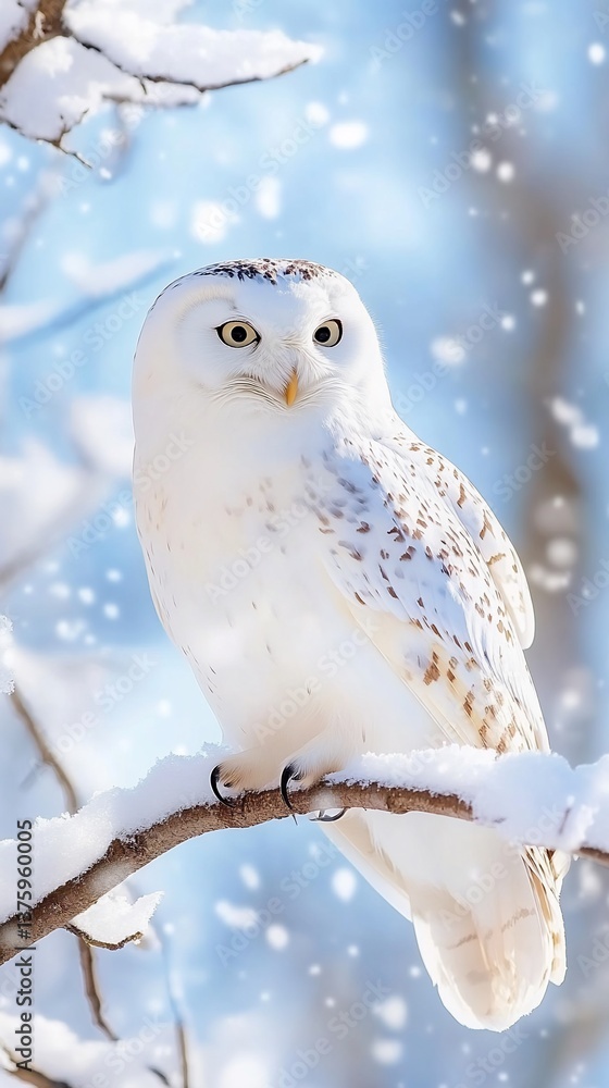 Fototapeta premium Snowy Owl Winter Wonderland Nature Wildlife