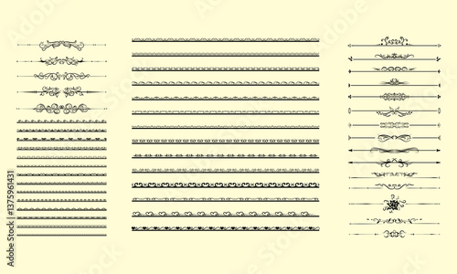 Collection of Decorative Floral Dividers and Borders in Elegant Designs