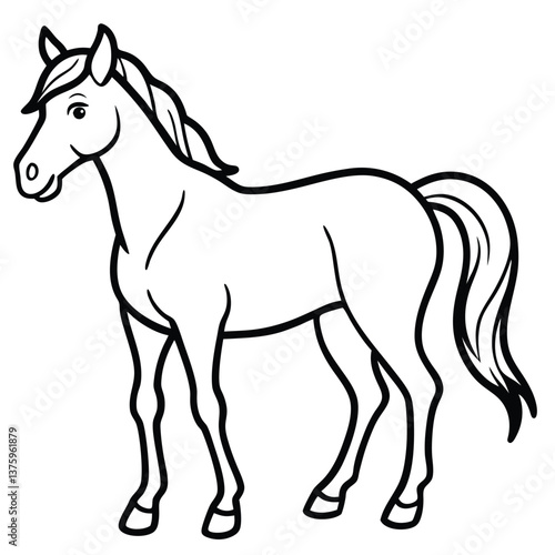 Wallpaper Mural Black Horse Vector Illustration Running in Nature Torontodigital.ca