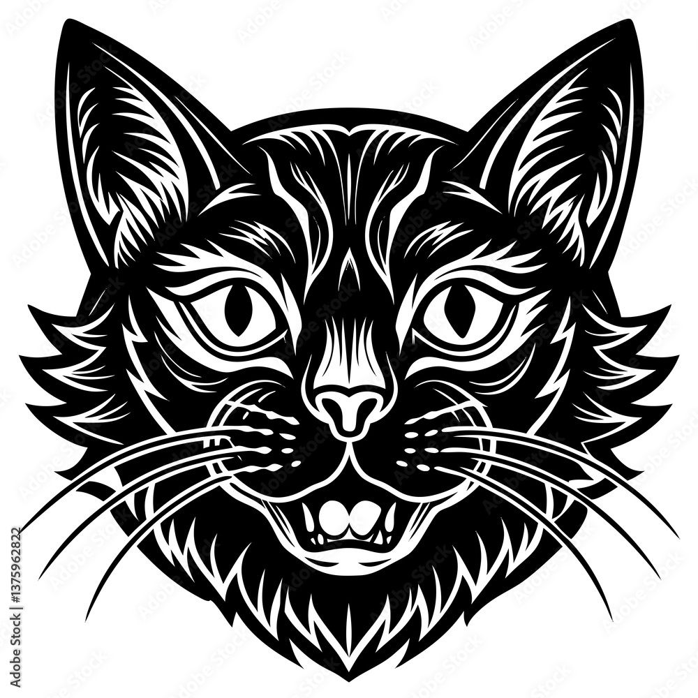 Fototapeta premium black cat head