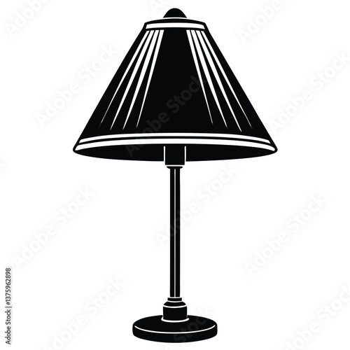 Elegant table lamp with glass shade on white background for home decor and lighting