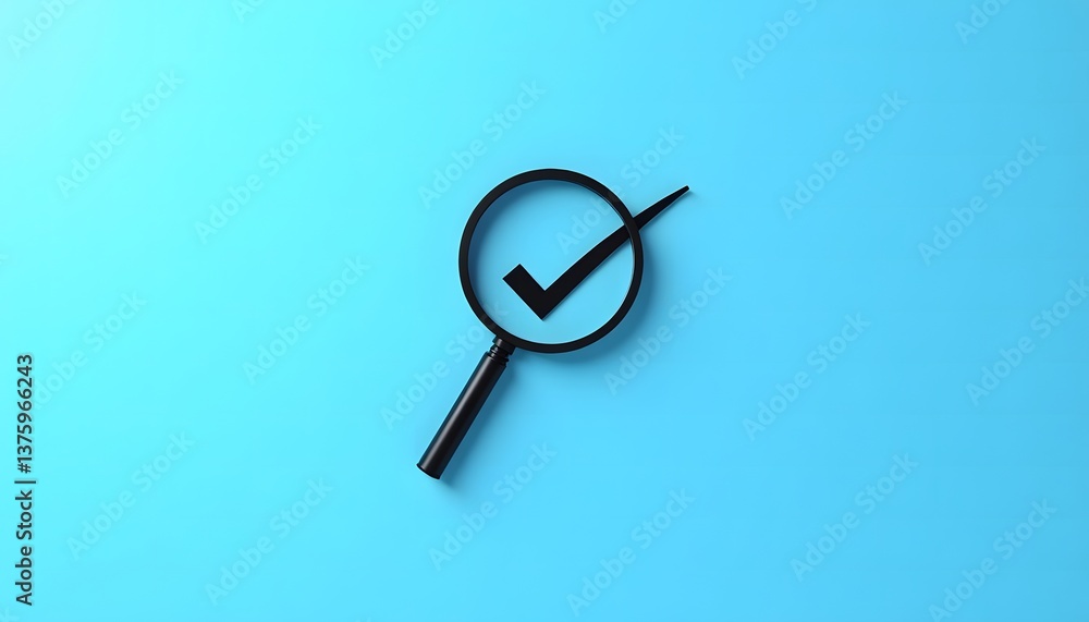 Quality Assurance and Search Concept – Checkmark in Magnifier Quality Assurance and Search Concept – Checkmark in Magnifier