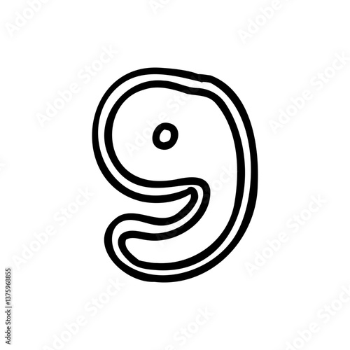 Stroke letter g of latin english language. Black font symbol in hand drawn doodle style. Vector illustration isolated on white background. For presentation, logo, branding, font, education.