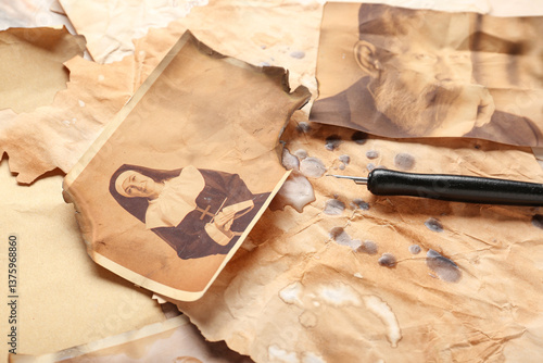 Old photos of relatives wit...