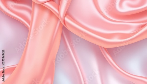 Soft Warm Peach and Pink Flowing Fabric