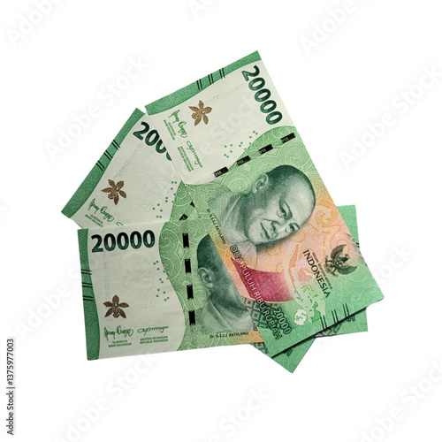 Three sheets of Indonesian currency, trade and investing