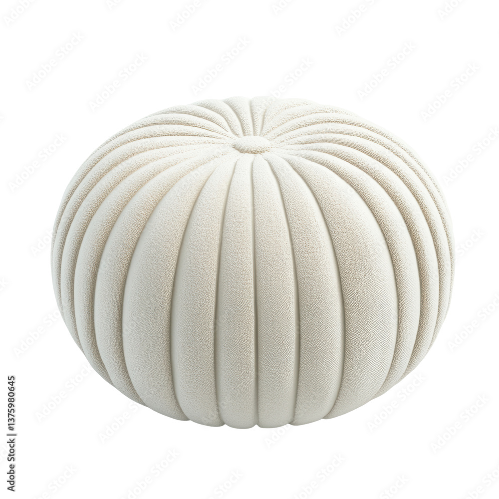 Elegant Textured Pouf for Modern Interiors on a white background. Elegant Textured Pouf for Modern Interiors on a white background.