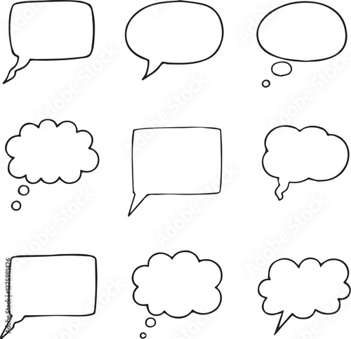  Hand drawn Speech Bubbles Illustrations