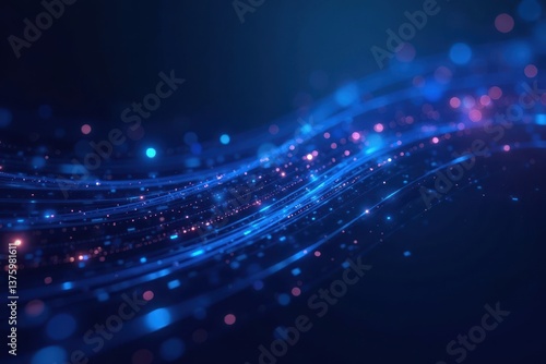 Abstract dark blue tech lines, shimmering effect, indigo, deep